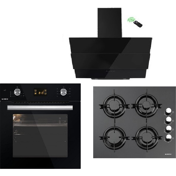 Kumtel Ddt Siyah Cam 3lü Ankastre Set (A6SF2 (DDT) + KO-835 + 40 TAHDF)