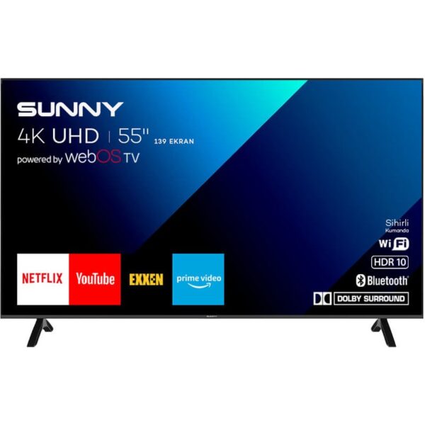 Sunny SN55FMN243 55" 139 Ekran Dahili Uydu Alıcılı 4K Ultra HD Smart LED TV