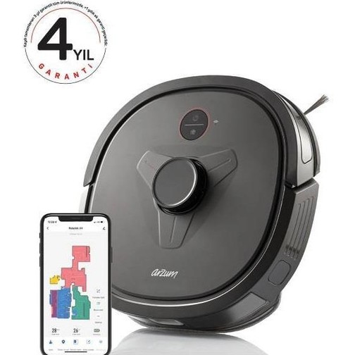 Arzum Robotek X4 Lds Akıllı Robot Süpürge- Siyah AR4304