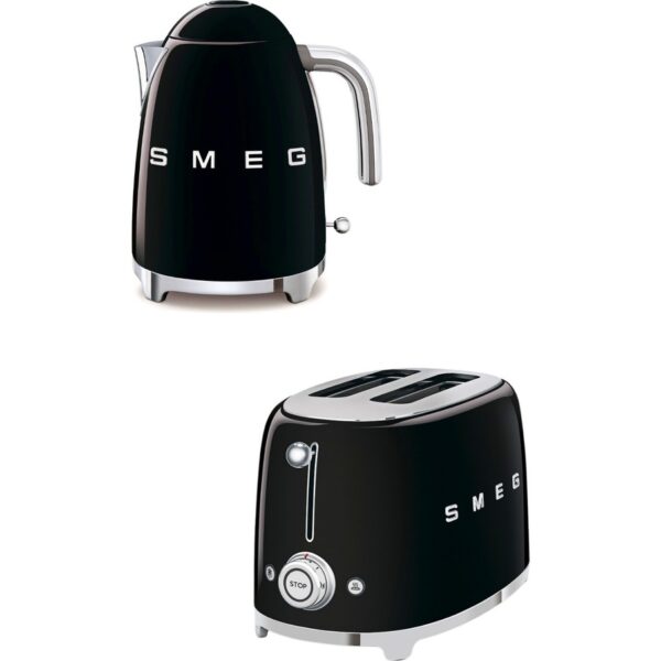 Smeg Siyah Kettle ve 2x1 Ekmek Kızartma Makinesi SETI-KLF03-TSF01BL1