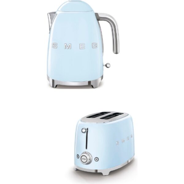 Smeg Pastel Mavi Kettle ve 2x1 Ekmek Kızartma Makinesi Seti
