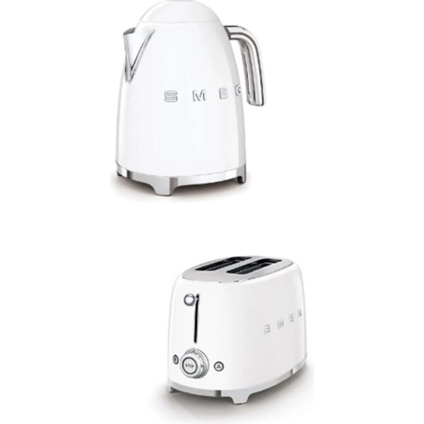 smeg Beyaz Kettle ve 2x1 Ekmek Kızartma Makinesi Seti