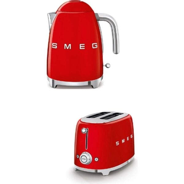 Smeg Kırmızı Kettle ve 2x1 Ekmek Kızartma Makinesi SETI-KLF03-TSF01RDEU