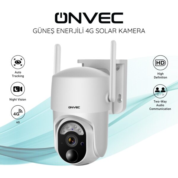 Onvec Güneş Enerjili Solar Kamera 4g 2 Megapiksel Kablosuz Ip Kamera