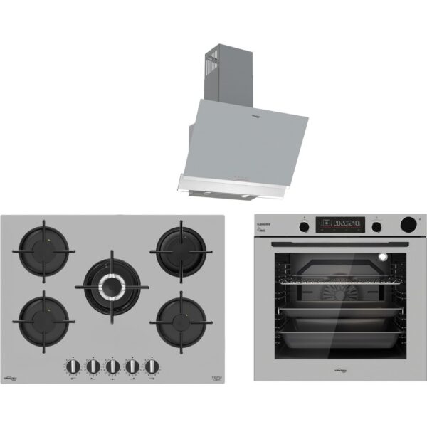 Tommatech TT400 Gri Ankastre Set TDE6003SG Davlumbaz + TAO7001SG Ocak + TAF6003SSP Fırın