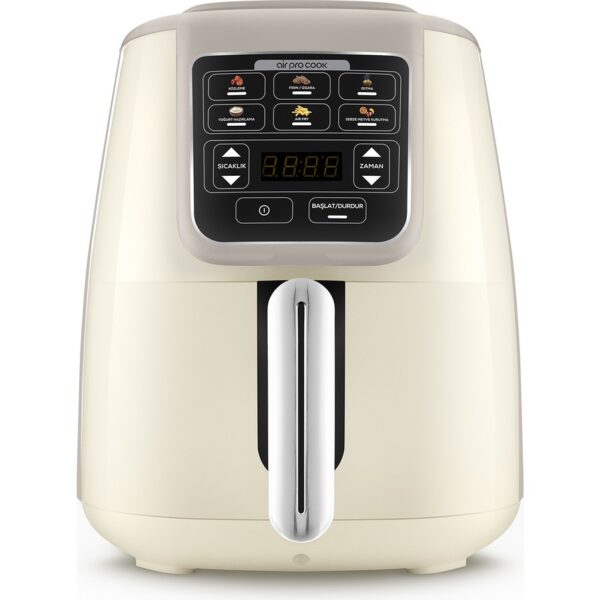 Karaca Air Pro Cook Köz Steel Xl Çelik Hazneli Airfryer Iconic Beige  4 Litre 4 Kişilik