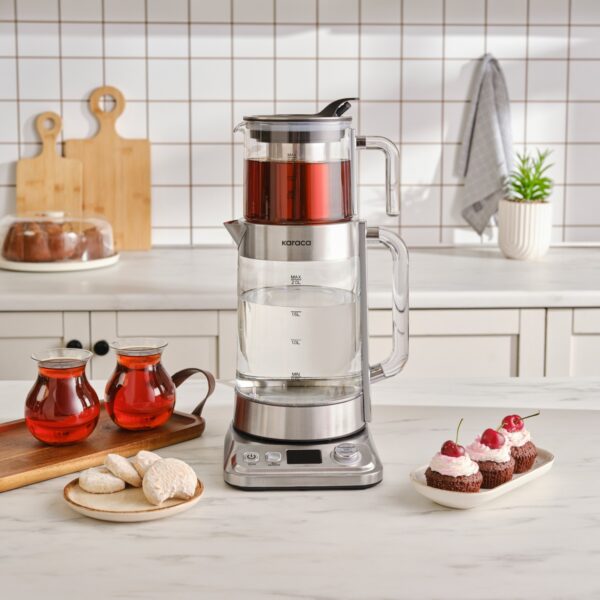 Karaca Refika'dan Xl Cam Çay Makinesi Chrome
