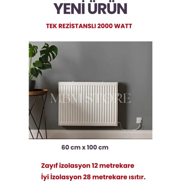 MAKTEK LCD EKRANLI Elektrikli Soba Isıtıcı Kalorifer / Yağlı Petek Isıtıcı Radyatör 60X100 cm 2000 WATT *YENİ MODEL*