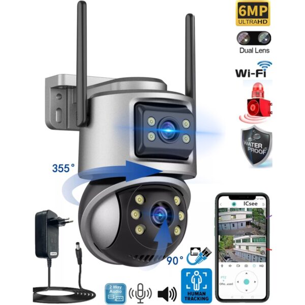 Ventus Icsee VIVA232 6mp Dual Lens 360° Görüş Hareketli Waterproof Gece Görüş Sesli Görüşme Akıllı Kamera
