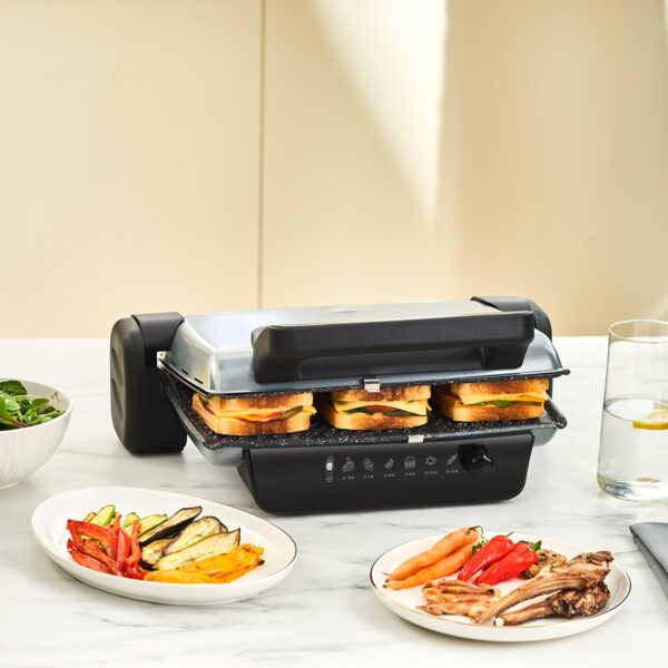 Karaca Crust Grill Toast Izgara ve Tost Makinesi 6 Dilim Antrasit