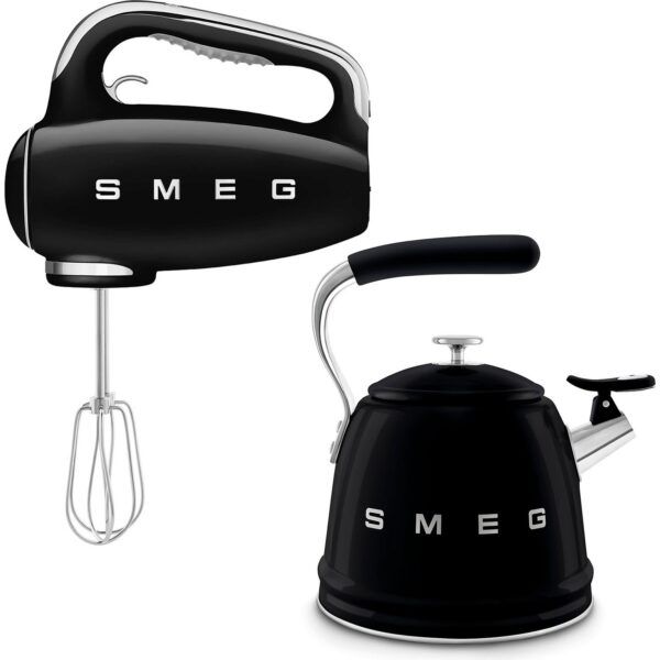 Smeg Siyah Retro El Mikseri ve Kettle Mutfak Seti